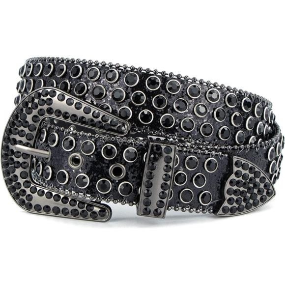 Womens Rhinestones Studded Belts Bling Big Diamond Cowgirl Cowboy Waist Belt main image 6